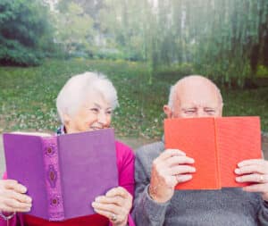 Senior couple reading
