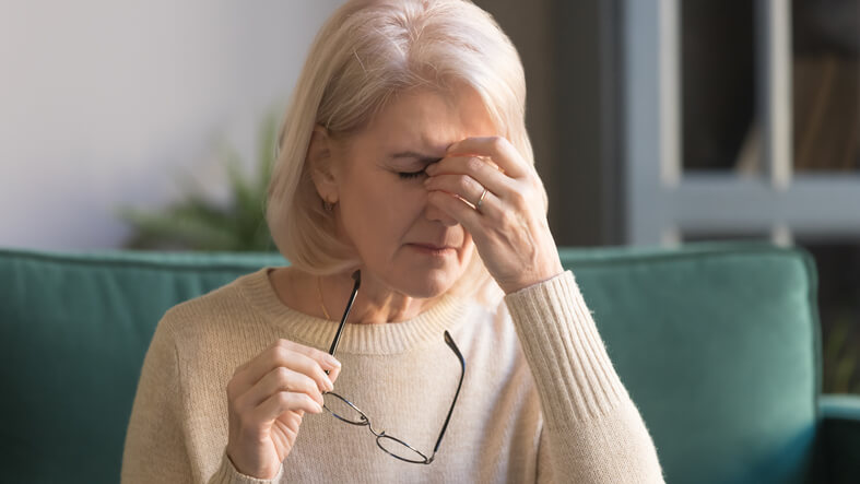 stressed senior requiring home care