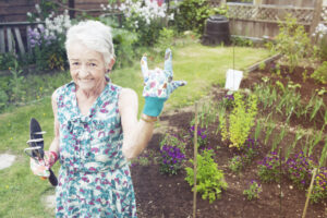 Gardening older woman