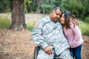 veteran with daughter