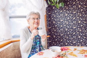 Drinking Tea elderly woman