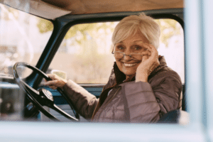 older woman driving